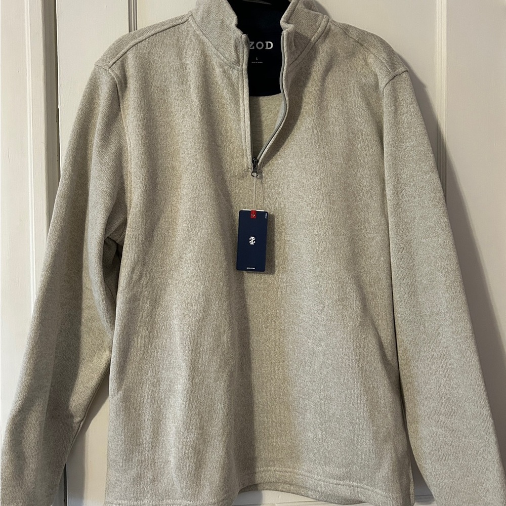 IZOD Men's Light Gray Zip-Up Sweater